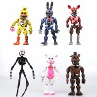 NGDUNKEN Rabbit 6ชิ้น/เซ็ต FNAF Nightmare ตกแต่งรถของเล่นเป็ดของเล่น Chica โมเดลฟิกเกอร์ตุ๊กตาหมีเฟร็ดดี้ห้าคืนที่ตุ๊กตาแอคชั่นสะสมของ Freddy