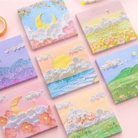 Landscape Oil Paintings Simple Self adhesive Planner Stationery Bookmark Memo Pad Notepad Sticky Notes Stickers