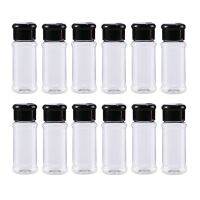 hotx【DT】 Plastic Spice Bottles Round 100ml Pepper Shaker Seasoning Jar Bottle 12pcs