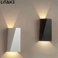 LITAKE โคมไฟแบ็คดรอปเป่าลม Led 6W ไฟติดผนังทรงสี่เหลี่ยมคางหมู,โคมไฟข้างเตียงนอนพื้นหลังทรงห้องนั่งเล่นสำหรับตกแต่งบ้าน