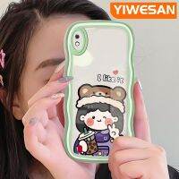 YIWESAN เคส A71ลาย A01 A10ปลอกสำหรับ Samsung น่ารักสำหรับเด็กผู้หญิงแฟชั่นสีสันสดใสลายคลื่นขอบเคสโทรศัพท์แบบใสซิลิโคนผิวนอกป้องกันเลนส์กล้องเคสนิ่มโปร่งใสกันกระแทก