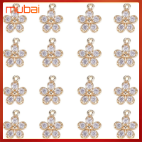 MUBAI 20pcs แผ่นชุบทอง กลีบดอกไม้5ทรงเสน่ห์ 9mm ครับ ทองเหลืองเบิ้ล ดอกไม้สวยงาม เครื่องประดับเพชรสวิสรูปดอกไม้ กลีบดอกไม้5ดอก จี้ดอกไม้ประดับ ทำเครื่องประดับ DIY