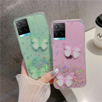 เคส Y33t Y33s สำหรับ Vivo แฟชั่นหรูหราเคสโทรศัพท์ลายท้องฟ้าประดับด้วยเลื่อมระยิบระยับพร้อมด้วยพลอยเทียมที่สวยงามดีไซน์รูปผีเสื้อเคสซิลิโคนนิ่มกันกระแทกฝาครอบด้านหลัง