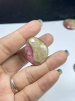 พลอยทัวมารีน (Tourmaline)  2 สี ชมพูขาว 37.99ct. ขนาด 26x24x7 mm พลอยสวย ราคาถูก