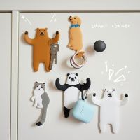 Cute Animal Keys Hook Drill Free Bedroom Dormitory Towel Cap Earphone Hanging Hooks Wall Mounted Entrance Keys Hanger Home Decor Picture Hangers Hooks