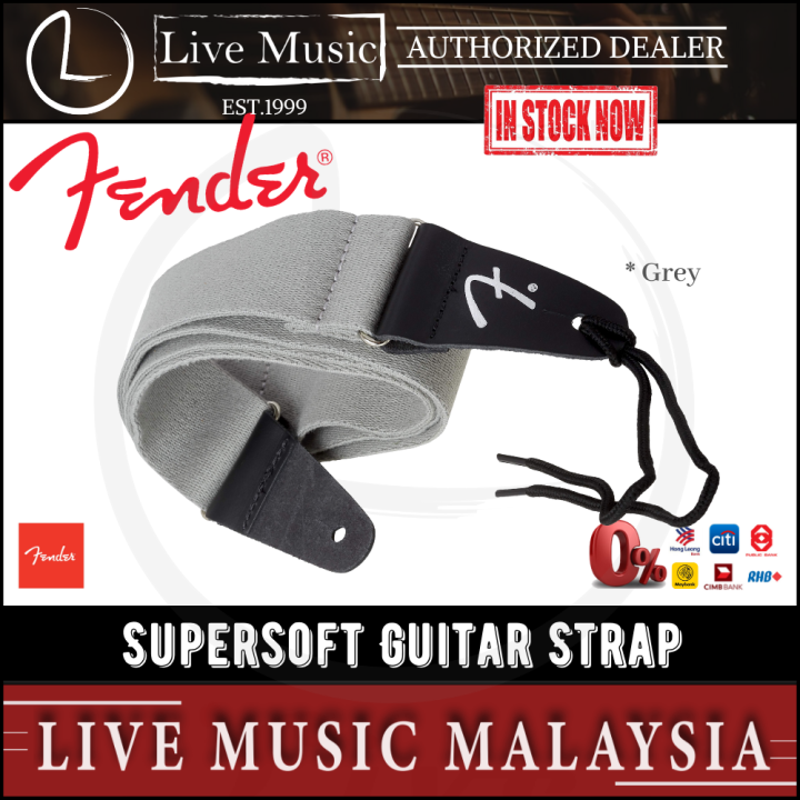 Fender Supersoft Guitar Strap, Grey Lazada