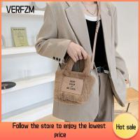 VERFZM SHOP ความจุสูงมาก กระเป๋าโท้ท ตุ๊กตาผ้าพลัฌ ครอสบอดี้ กระเป๋าสะพายไหล่เดียว ของใหม่ สีทึบทึบ กระเป๋าใต้วงแขนผ้ากำมะหยี่ สำหรับผู้หญิง