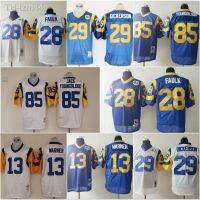 Rams เสื้อรักบี้รุ่นที่สองในตำนานการฝึกอบรมการเย็บปักถักร้อยย้อนยุคเครื่องแบบเสื้อยืดแขนสั้นตาข่าย