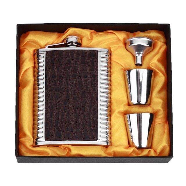8oz Stainless Steel Alcohol Hip Flasks Whiskey Wine Bottle Funnel Cups