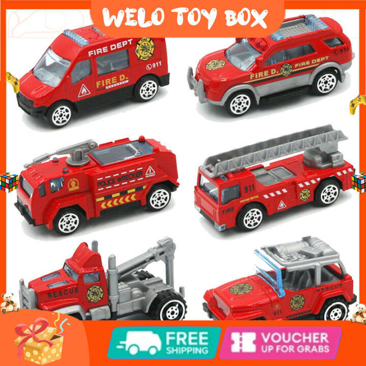 6pcs-1-32-alloy-car-toy-simulation-fire-fighting-truck-engineering-vehicle-military-police-car-for-boys-gifts