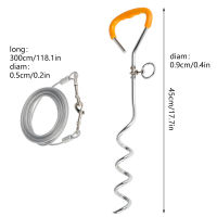 Dog Chains Outdoor Dog Tie Out Cable Heavy Duty Steel Spiral Ground Spike Dog Tether Dog Camping Tie Out Dog Lead Leash