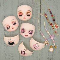 Licy DBS OOAK Blyth ตุ๊กตาจานเพ้นท์ลายด้วยมือรวมทั้งแผ่นด้านหลังสลักด้วยสกรูที่ริมฝีปาก1/6 BJD อะนิเมะสาว