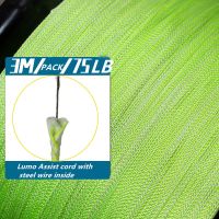 HYSBOY 75/135LB Luminous PE Assist Hook Line Stainless Steel Wire Core Lines Strong 8 Strands Braided Fishhook Line Accessories