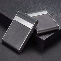 ☊✙❁ Portable fashion men 39;s cigarette case flip stainless steel metal business card holder cigarette case