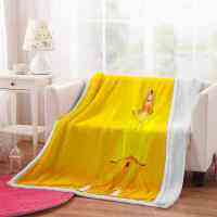 Yellow ladder cramped cool man 3D worm Plush Fleece Blanket picnic sofa