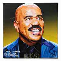 Steve Harvey สตีฟ ฮาร์วี่ย์ พิธีกร มิสยูนิเวิร์ส นักแสดง รูปภาพ​ติด​ผนัง​ pop art พร้อมกรอบและที่แขวน แต่งบ้าน​ กรอบรูป​​ ของขวัญ