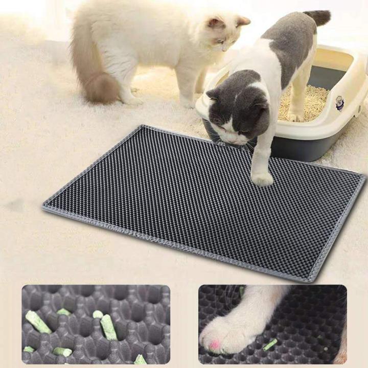 กันน้ำ-cat-litter-mat-double-layer-litter-mat-ทรายกันลื่น-cat-pad-washable-bed-mat-clean-pad-products