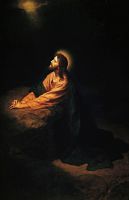 ✚✹ Christ in Gethsemane Art ฟิล์มพิมพ์ผ้าไหมโปสเตอร์ Home Wall Decor 24x36inch