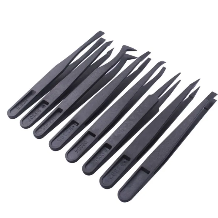 1 Set Precision Plastic Tweezers Anti Static Black Carbon Fiber Diy Repair Nippers Kit For Electronics Phones Repairing Lazada Ph