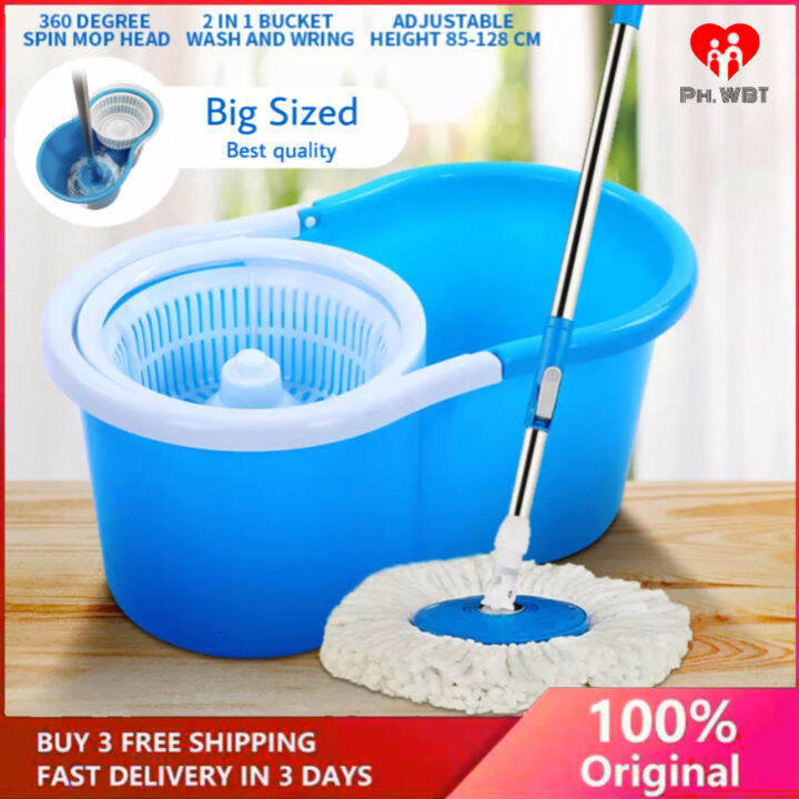 BIG SIZE Magic Spin Mop With Bucket 360° Rotating Floor Tornado Mop