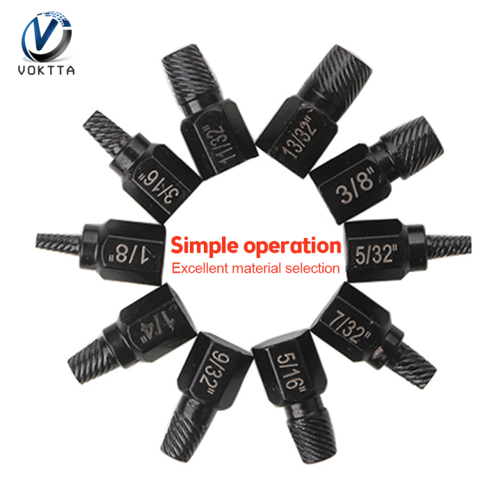 VOKTTA 10PCS Screw Nut Extractor Damaged Screw Extractor Broken Head