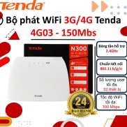 Bộ phát WiFi 3G 4G Tenda 4G03 - 150Mbs, Hỗ trợ 32 User - Hàng chính hãng