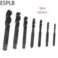 ESPLB 7ชิ้น M345681012สว่านเกลียวมือกระทู้แตะไฮสปีด6542เครื่องสกรูเกลียวจุดกระทู้เมตริกเสียบเครื่องมือมือ