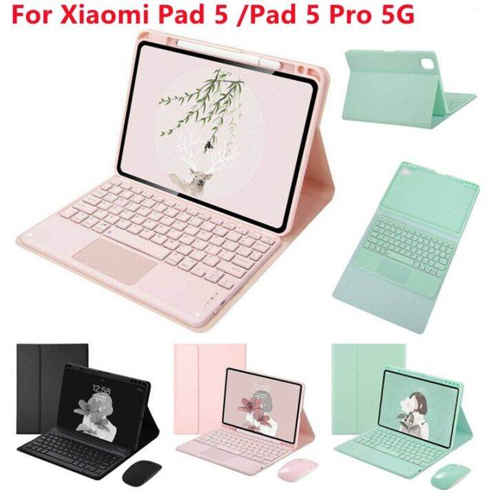 a-lovable-แผ่นรอง-xiaomi-mi-5-pro-5g-11นิ้ว2021คีย์บอร์ดเมาส์บลูทูธเคสหนังฝาครอบ