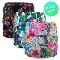 Hook &amp; Loops Baby Pocket Diaper - Suede Cloth Inner Waterproof Washable Reusable Boy Girl 4-16kg Eco Friendly