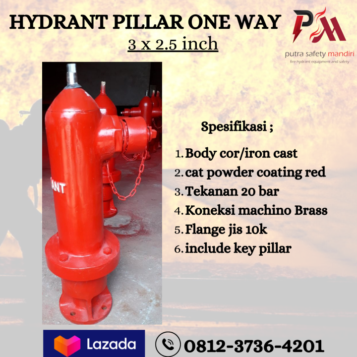 HYDRANT PILLAR ONE WAY 3 X 2.5 INCH TERMINAL AIR PEMADAM API SATU ARAH ...