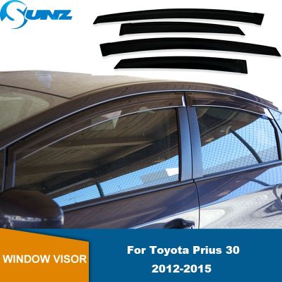 กะบังหน้าต่างสำหรับ Toyota Prius 30 2012 2013 2014 2015ตัวบังแดดตัวเบี่ยงฝนที่บังแดดตัวเบี่ยงสำหรับติดหน้าต่างกระจกกันฝนรถยนต์