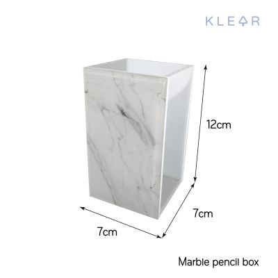 KlearObject Marble Pencil Box กล่องดินสอลายหินอ่อน กล่องดินสอ กล่องอะคริลิคใส่ปากกา กล่องใส่ดินสอ กล่องอเนกประสงค์ กล่องดินสด ปากกา ดินสอ ใส่ปากกา