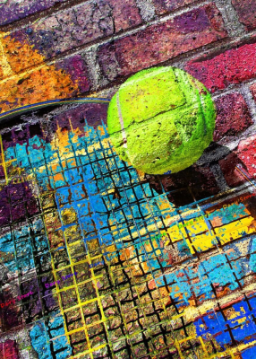 Modern Tennis Ball Canvas Painting-สไตล์นอร์ดิก,High Definition Wall Art For Home, Ideal For Tennis Lovers