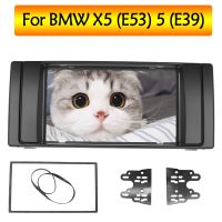 new discount For BMW Series 5 E53 E39 Car Radio DVD Stereo Frame Panel Dash Double Din Fascia Trim Kit Frame Adaptor