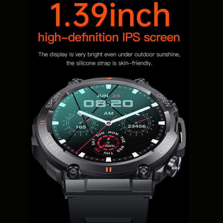 k56pro-smart-watch-ติดตามการออกกำลังกายบลูทูธติดตามการออกกำลังกายการตรวจสอบสุขภาพที่กำหนดเอง-dial400mah-ทหาร-s-mart-w-atch-เดิม