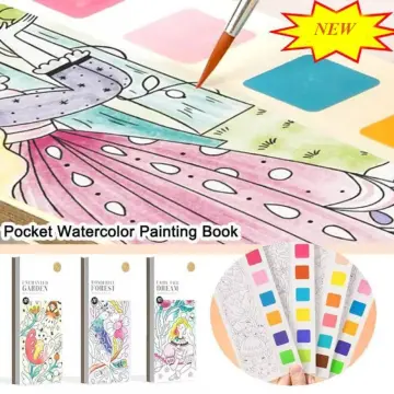 Watercolor Line Hand-painted Draft Paints Paper Round Coloring