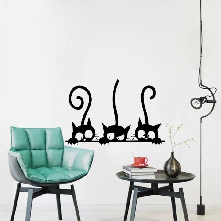 o-urhome-พร้อมส่ง-สติกเกอร์ติดผนัง-wall-sticker-ห้องนั่งเล่น-ห้องนอน-ร้านคาเฟ่-ห้องเด็ก-สติ๊กเกอร์ตกแต่ง-สติกเกอร์ติดผนังลูกแมว