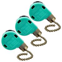 3 Pack Ceiling Fan Switch 3 Speed 4 Wire Zing Ear ZE-268S6 Fan Pull Chain Switch Replacement Speed Control Switch Ceiling Lights