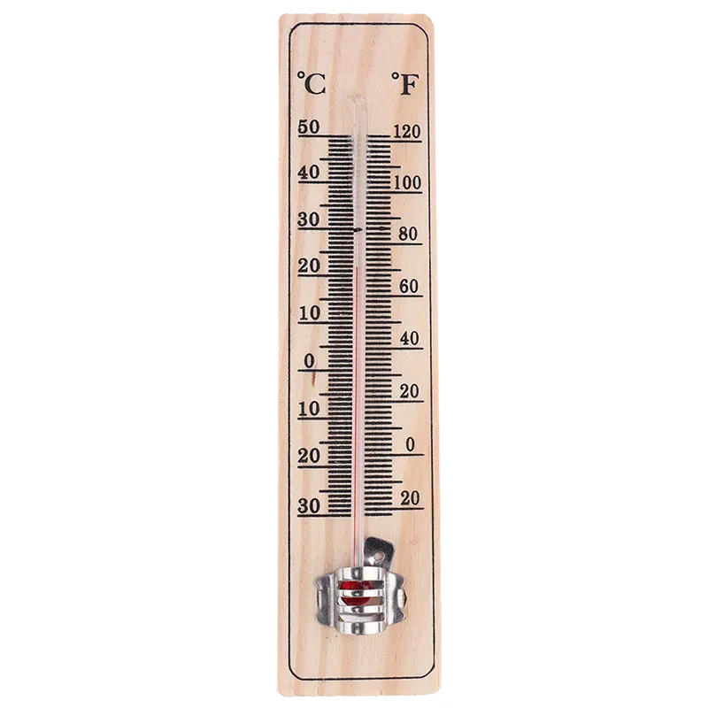 200mm Wood Wall Hang Thermometer Indoor Outdoor Logger Meter Garden House  Garage Office Room Breeding Temperature Controller - AliExpress