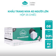 Khẩu Trang Niva 4D Mask KF94 Người Lớn 25 Chiếc Ngăn Bụi Mịn, Kháng Khuẩn