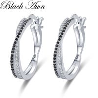 【YP】 Awn Classic Color Round Spinel Engagement Hoop Earrings for Jewelry I209