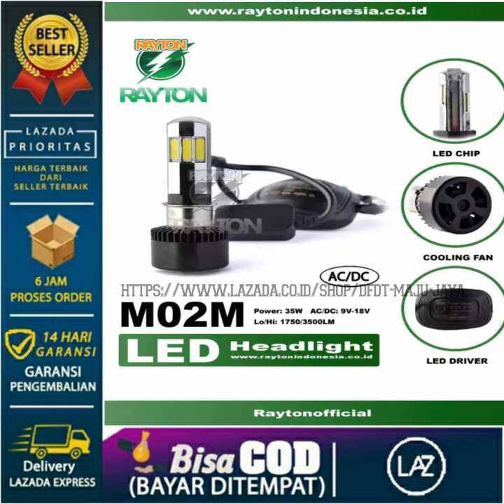PROMO !!! Headlamp Motor RTD Lampu Utama Motor LED M02M 6 Sisi/ Dengan