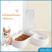 Reviln ทรงหัวใจ เข้ามุม ชามอาหารสัตว์เลี้ยง ชามใส่อาหารและน้ำ 2in1 ชามเข้ามุม Pet bowl มีสินค้าพร้อมส่ง