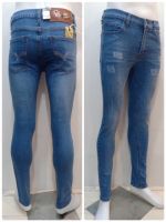 Tim money skinny No.R291 ขาเดฟยืดชายสีฟอกซีดขัดไฮไลท์ แต่งรอย เจียรถลอก Size 28-36 ไซร์พิเศษ 38-42 แบบซิป เอวปกติ