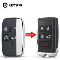 Keyyou การปรับเปลี่ยนสำหรับ Range Rover สำหรับรถจากัวร์ Xf สำหรับแลนด์โรเวอร์ ดิสคัฟเวอรี่  4กีฬา Evoque Vogue 5ปุ่มรถรีโมทซองใส่กุญแจ