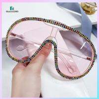 GLASSES580 วันพีซ แว่นตากันแดดไรน์สโตน หรูหราสุดหรู ห่อรอบๆ ที่บังแดดขนาดใหญ่ วินเทจ แว่นตาสำหรับแว่นตา สำหรับผู้หญิงและผู้ชาย