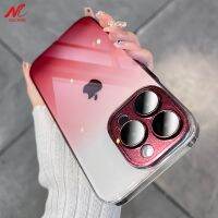 เคสบางพิเศษโปร่งใสไล่ระดับสีสุดหรูสำหรับ12 13 14 15 Pro Max 14 Pro เคสมือถือ15 Pro ฝาแข็ง