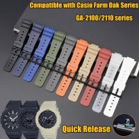 ☋✠ ga2100 สายนาฬิกาสำหรับ Casio G-SHOCK GA-2100 2110 Series สายยางที่มีสีสันผู้ชาย Quick Release สายรัดข้อมือเรซิ่นอุปกรณ์เสริม