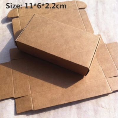 50pcs/lot 11x6x2.2cm Cute Small Kraft paper packaging Gift box Jewelry Handmade Soap Storage Box Candy Aircraft box