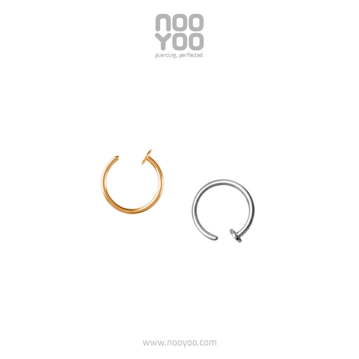 nooyoo-จิวจมูกสำหรับผิวแพ้ง่าย-open-nose-ring-surgical-steel-ขาว-ทอง